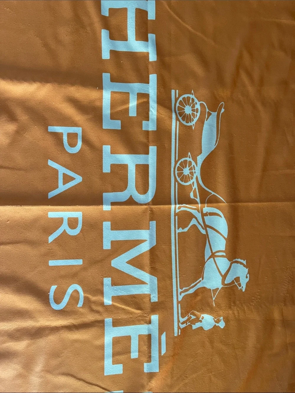 Orange Hermes Logo Beach Towel 62” x 32”